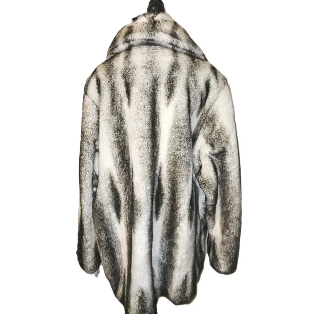 NWT! Pamela McCoy Tiger Print Faux Fur Coat Size 2X Vintage